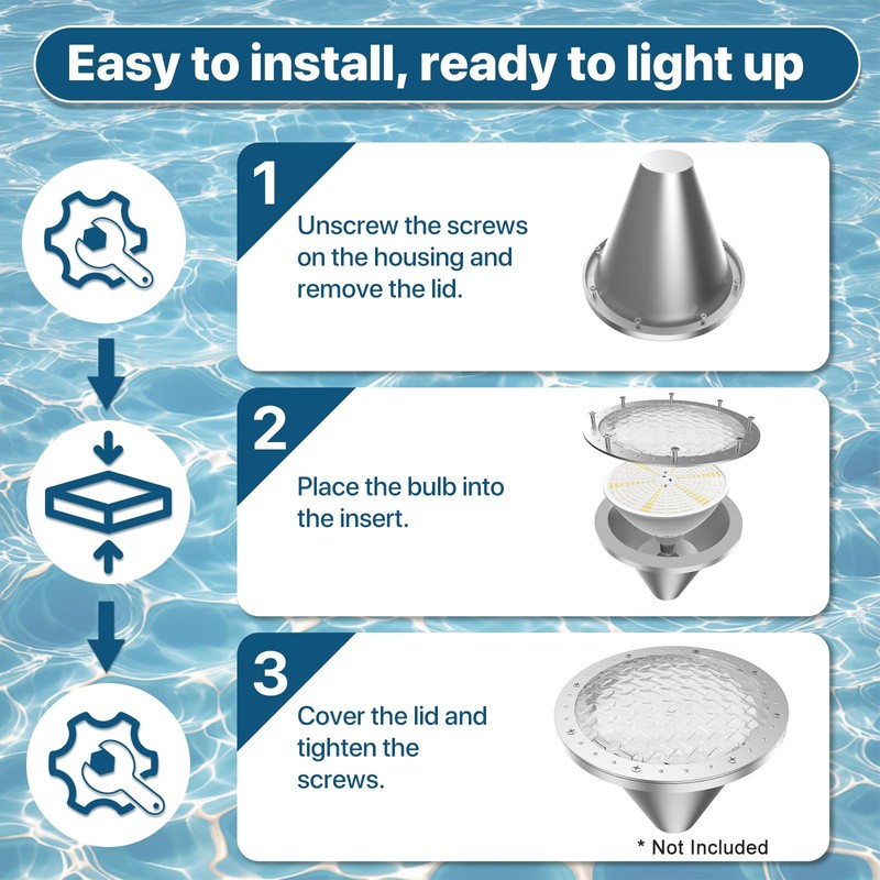 LED Pool Light Bulb: 120V 45W RGBW Pool Light for