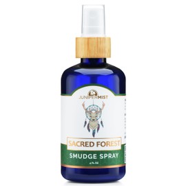 JUNIPERMIST Sacred Forest Smudge Spray for Cleansing Negative Energy (4 Ounce) Alternative to Sage Incense, Palo Santo Sticks or Candles, Blessed in Sedona + Made with Pure Essential Oils and Crystals