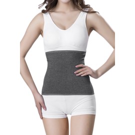 JIAHG Winter Kidney Warmer, Cashmere Back Warmer, Abdominal Warmer, Elastic Waist Support Waist Warmer, Body Warmer, Waist Protector Belt, Band Lumbar Warmer for Women, grey
