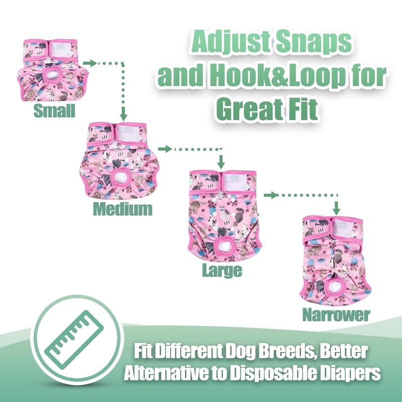 Wegreeco Cat Diapers, Cat Diapers for Female Male Cats, Reusable