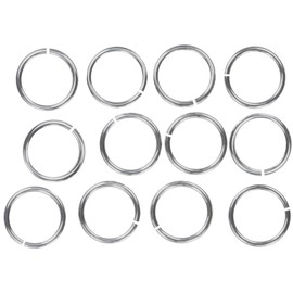 12 18 Gauge 8mm Outer Diameter 6mm Inner Diameter 1mm Jump Lock Sterling Silver Click Lock Jump Rings Wire Thickness Twist Lock Mechanism Qty.12 Rings 8mm SKU ss238-18ga-8mm