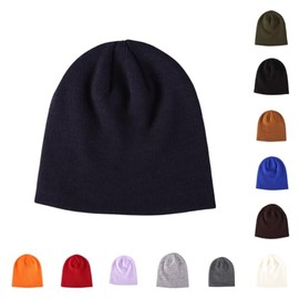 LLmoway Toddler Winter Hat Soft Slouchy Beanie Warm Fall Knitted Cap Stocking Hats for Kids Boys Girls Age 3-8Years Navy Blue