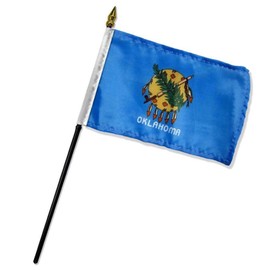 Oklahoma 4"x6" Desk Stick Flag (No Base) Wholesale lot of 6 (1/2 Dozen)