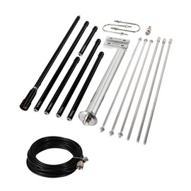 FMUSER GP100 FM Transmitter Antenna Outdoor, 1/4 Wave Professional GP Antenna for 87-108mhz 0.5w-100w FM Broadcast Transmitter, Waterproof FM Antenna with 26FT TNC/BNC Cable