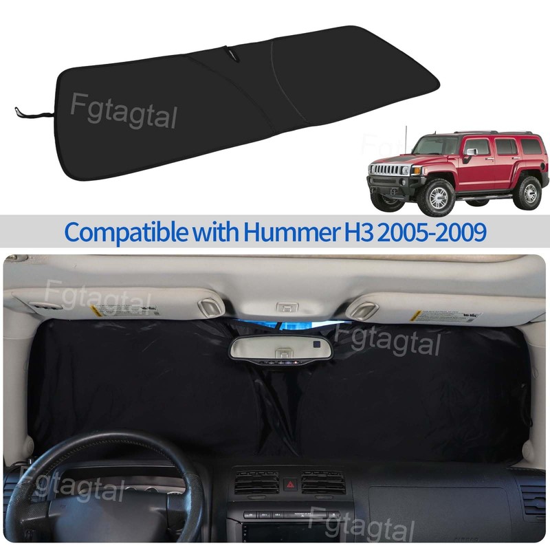 Windshield Sunshade Fit for Hummer H3 2005-2009, Folding Car Sun
