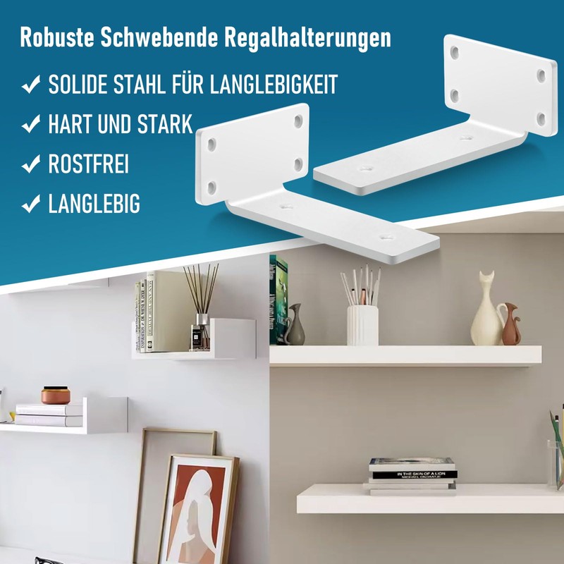 Pack of 2 Shelf Brackets, Shelf Brackets, 20 cm, Heavy