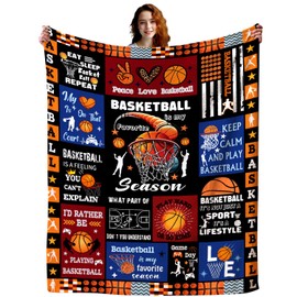 Basketball Blanket Gifts for Girls Boys Kids Team Basketball Lovers,Flannel Sport Ball Game Basketball Throw Blankets for Sofa Couch Bedroom Decor 60"x50"