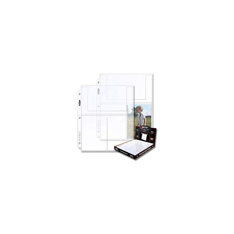 BCW Pro 3-Pocket Photo Sleeves (20 Pack) | 4"x6" Acid-Free,