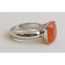 Carnelian Sterling Silver Ring US Size 9 / Diameter 19