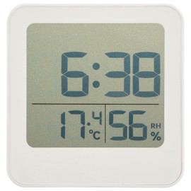 Ohm Electric HB-T20-W 08-1450 OHM Digital Thermometer, Hygrometer, For Bathrooms, Stand, Suction Cups, Bath Clock & Thermo-Hygrometer, White