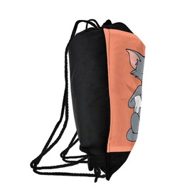 LOGOVISION Tom And Jerry Best Friends Drawstring Backpack Sports Bag Sackpack 17" x 13", Perfect for Gym, Yoga or Practice