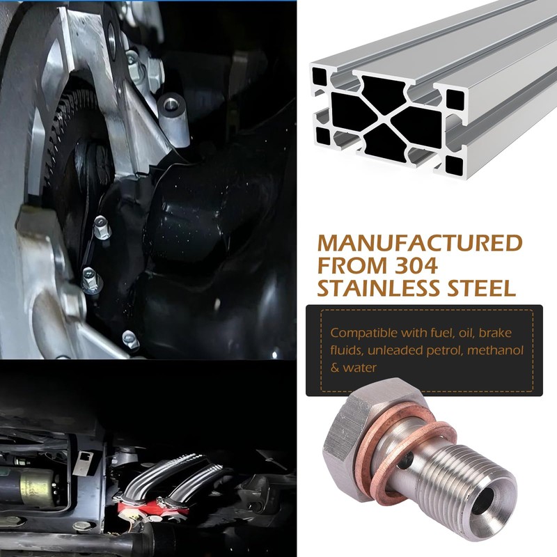 Zikefest M10x1.0 Metric Stainless Steel Single Banjo Bolt Brake Fitting