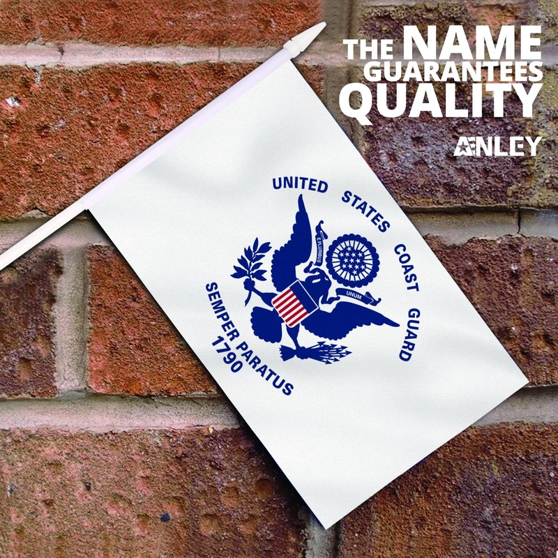 Anley US Coast Guard Mini Flag 12 Pack - Hand
