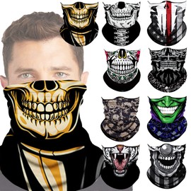 Neck Gaiters Face Cover Gator Mask,Seamless Bandana Rave Scarf Mask Neck Warmer Sun UV Protection Balaclava Headband Headwear for Men Women Boys Girls,Head Wrap for Outdoors Motorcycle Cycling