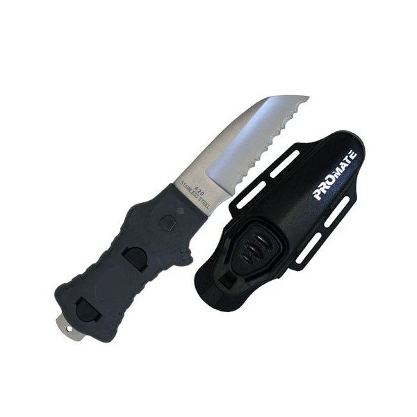 Promate Serrate Scuba Dive BC Knife (3" Blade), Black