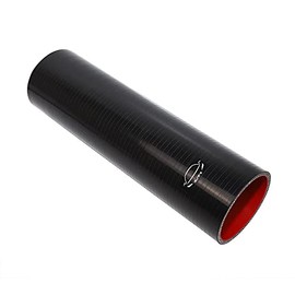 TenkeAuto 12" Long High Performance 4-Ply Reinforced 3.25" ID Straight Coupler Silicone Hose Turbo/Intercooler/Piping (BLACK 3.25'')