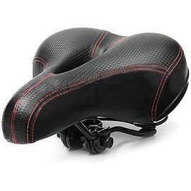 Bicycle Saddle Comfort Saddle Double Suspension Memory Foam Breathable Soft (Red)
