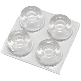 ColorfylCoco Door Stop Cushion Rubber Feet Large Round 4-Piece Set Diameter 22mm × Height 1cm (10mm) Transparent Clear Large Soft Cushion Anti-Slip (4-Piece Set)