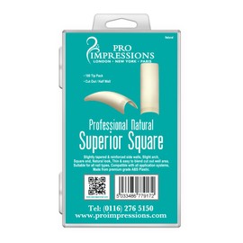 Pro Impressions 100-Piece Advance Natural Superior Square Nail Tips Set