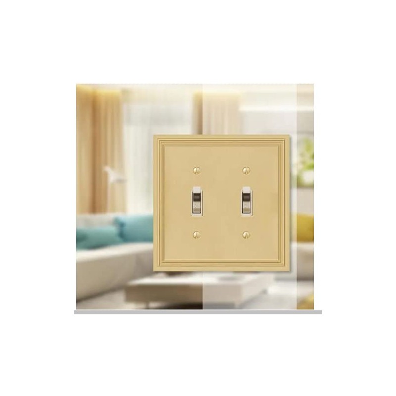 Brass 2-Gang Toggle Wall Plate