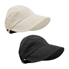2 Stücke Von Frauen Sonnenhut, Verstellbarer Sonnenhut, Einfacher Und Vielseitiger Sonnenhut, Sonnenschutzprodukte Im Freien (Beige, Schwarz).