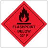 V Safety Hazard diamond - Flashpoint below 32F-300x300mm-Magnetic Safety Sign