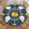 Ecixzyo Lemon Round Tablecloth 60 Inch Polyester Washable Table Cover