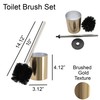 Gold Toilet Brush and Holder Set Golden Brushed Aluminum