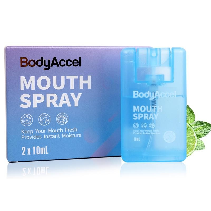 BodyAccel Mouth Spray，Portable, Spearmint Flavor, 2 x 10mL Oral