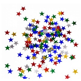 CHSYOO 60g 6mm Stars Sequins, Confetti and Metal Foil Stars, for Wedding, Festival and Party Decoration, Create Colorful Scenes