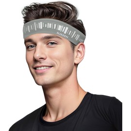 Sukeen Men's Cooling Sports Headband, Reflective, Non-Slip, One Size, Light Grey, for Jogging, Running, Hiking, Cycling, Football, Tennis, Yoga, Golf, Basketball