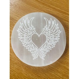 Kristalglobe Selenite Charging Plate, Healing Crystal Charging Plate,Selenite Cleansing Disk(8.5cm)