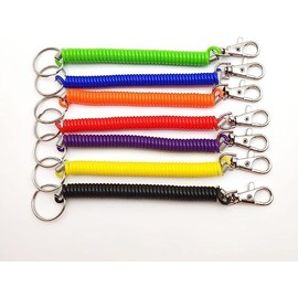 JJLFresheners Elastic Ropes Retractable Coil Springs Keychain, Anti-lost Key Chain Holder Clasp for Keys Wallet Cellphone and Other Important Item