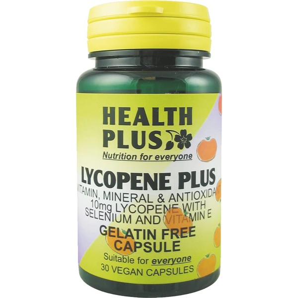 Health Plus Lycopene Plus 10mg Men's Health Plant Supplement - 30 Gelatin Free Capsules