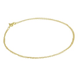 jewellerybox Gold Dipped Sterling Silver Belcher Double Anklet - 10 Inches