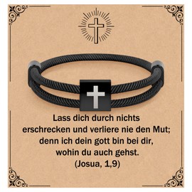 Focxoio Cross Bracelet for Boys Girls, Faith Cross Jewellery for Boys, Christian Easter, Confirmation, Communion, Christening, Birthday Gifts for Teenagers, Nylon
