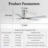 SNJ 52 Inch Brushed Nickel Ceiling Fans with Lights and