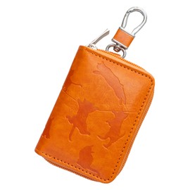 Mukojima MYS PLUS CATS Women's Smart Key Case, Camel Orange, Free