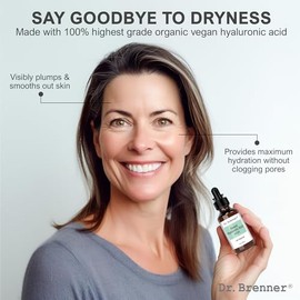 Srum de cido hialurnico para la piel, hecho con cido hialurnico 100 puro, relleno, antienvejecimiento, hidratante, con vitamina B5 por Dr. Brenner    