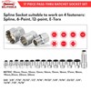 BILITOOLS 17-Piece Pass Through Socket Set, 3/8" & 1/2" Drive