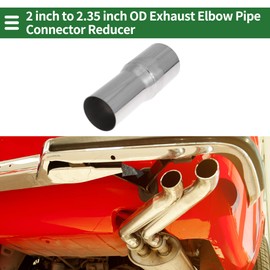 X AUTOHAUX 2" OD to 2.35" OD Mandrel Exhaust Bend Elbow Concentric Reducer T304 Stainless Steel Pipe Adapter 6 Inch Length Silver Tone