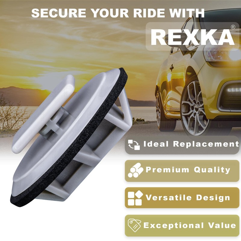 Rexka 15pcs Rocker Molding Clip Gray Nylon for BP4L-51-SJ3 Mazda