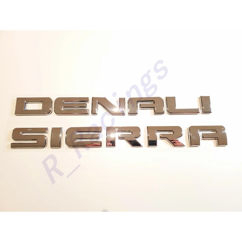 GM 4PCS Chrome Denali Sierra Emblem Letters Fit GMC Sierra