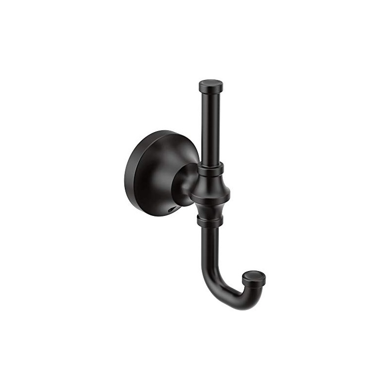 Moen YB0503BL Colinet Traditional Double Robe Hook, Matte Black