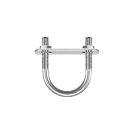 TOP-VIGOR 2 sets M6 Round U-Bolts, 27mm Inner Width 47mm Length 304 Stainless Steel Tie Down U-Bolts with Nut, Plate for Building Installations Mechanical Parts Connection Cehicles Ships