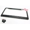 BLVD Pink Bow Tie Bling Diamond Crystal Black License Plate
