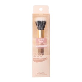 Milfee Tap Blending Cheek Brush Goat Hair Mix Fluffy Fluffy Soft Touch Animal Hair Powder Cream Liquid Makeup Tool Easy to Carry