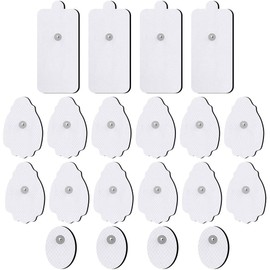 10 Pares de Almohadillas de Electrodos para Estimulador Musculares, Electrodos de Fisioterapia TENS/EMS Almohadillas Reutilizables y Autoadhesivas Compatibles con Estimuladores Digitales, Masajeadores
