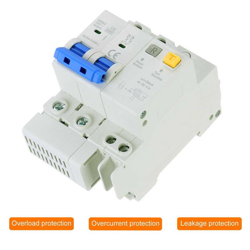 MECCANIXITY Miniature Circuit Breaker 2Pole AC 230V 32A DIN Rail