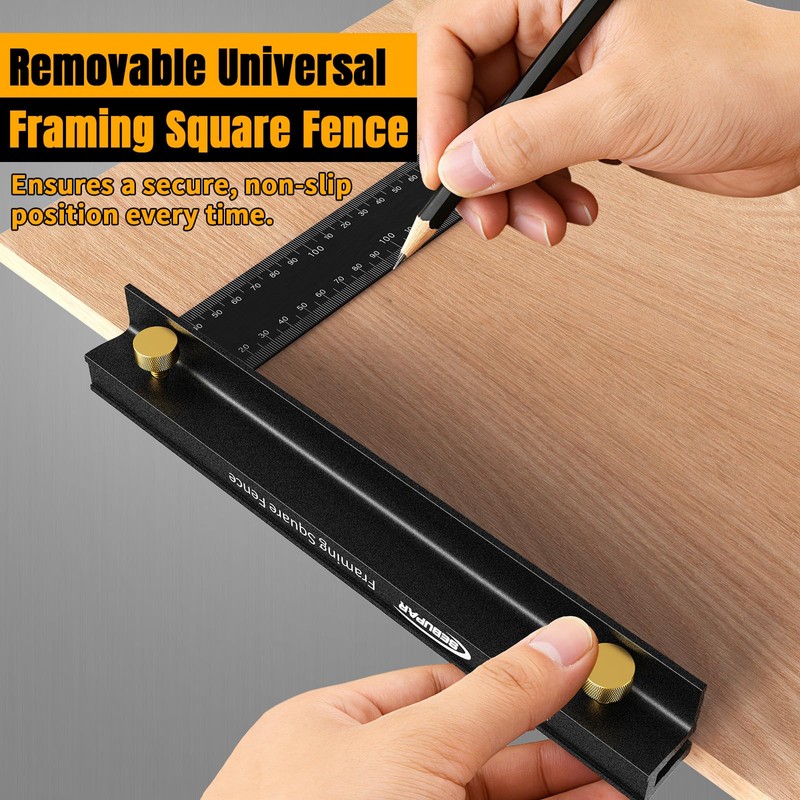 Removable Carpenter Framing Square Fence, 7-7/8 Inch Heavy Duty Aluminum